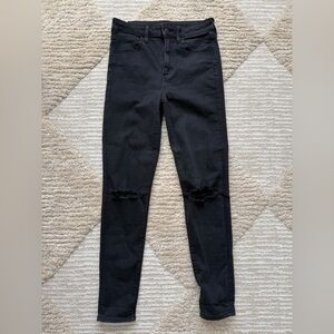 American Eagle Outfitters Black Distressed Skinny Jeans